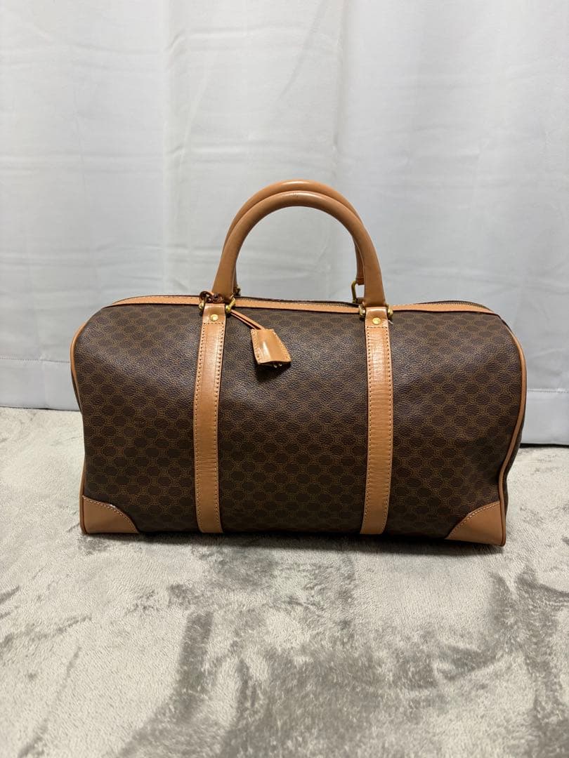 CELINE ボストンバッグ旅行バッグトラベル マカダムPVC/レザーブラウン