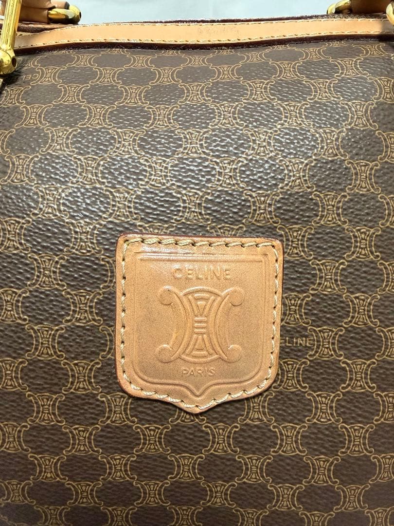CELINE ボストンバッグ旅行バッグトラベル マカダムPVC/レザーブラウン