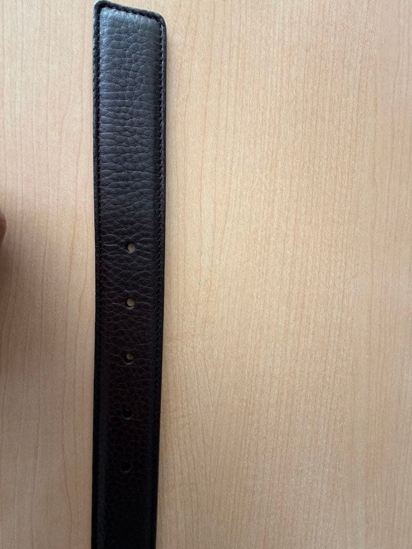 GUCCI 3連バックル レザーベルト 保存袋付き