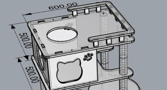マット付 天空のキャットタワー 木製 宇宙船　展望台　多頭飼い 大型 168cm