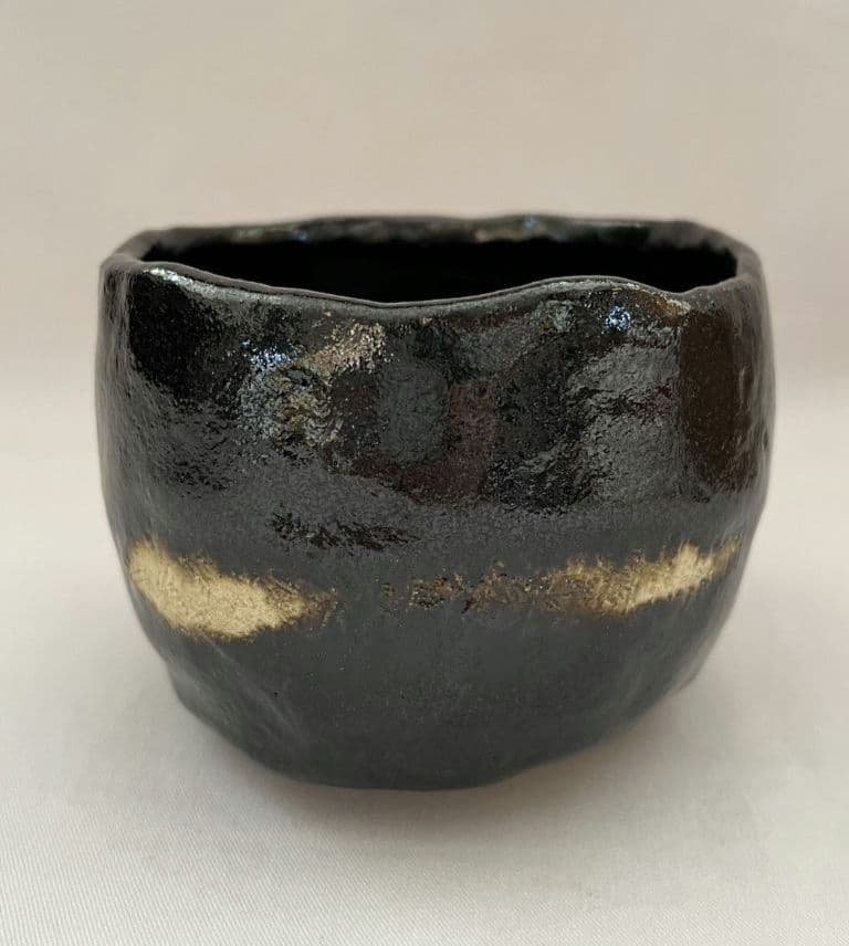 紫野焼 黒楽茶碗 馬の字 15の内 大徳寺 管長 小田雪窓 箱書 茶道具