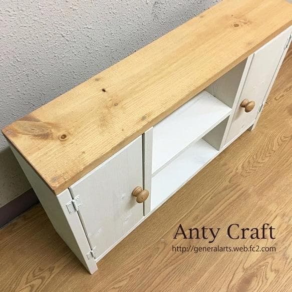 【サイズオーダー可】【引取可能】無垢材　トイレ収納棚　目隠し扉2枚付きで便利！