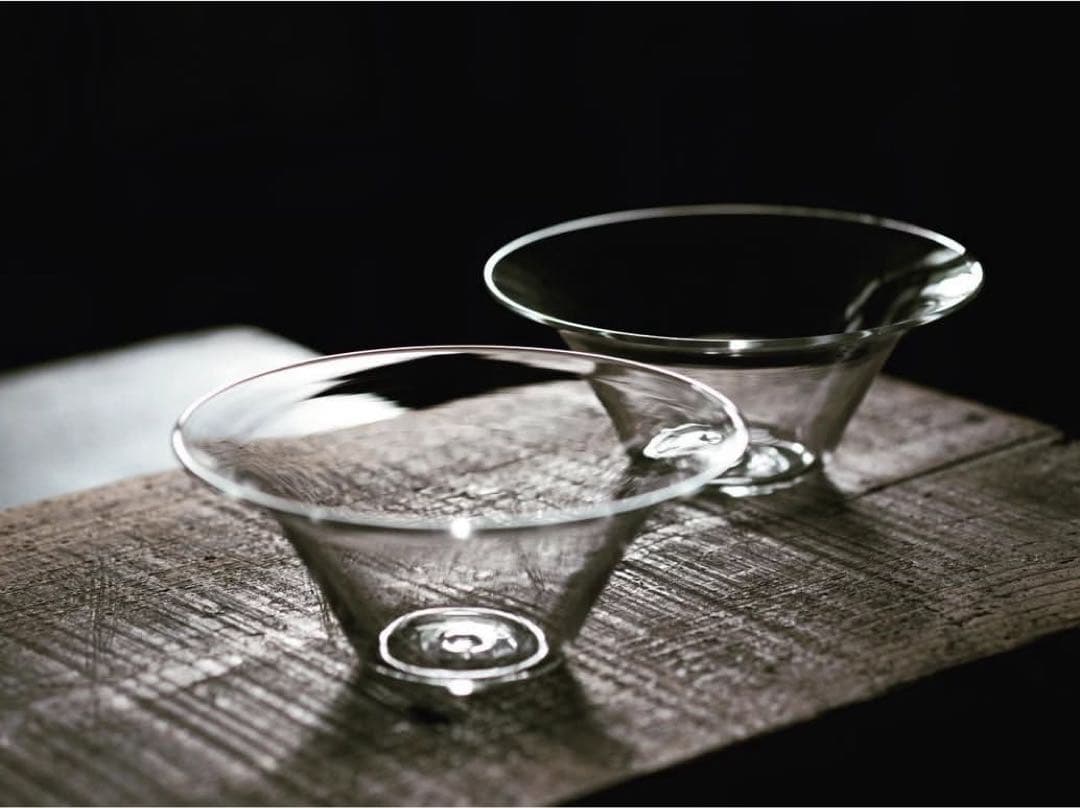 蠣崎マコト　さん ハゾリ鉢　2点　ガラス