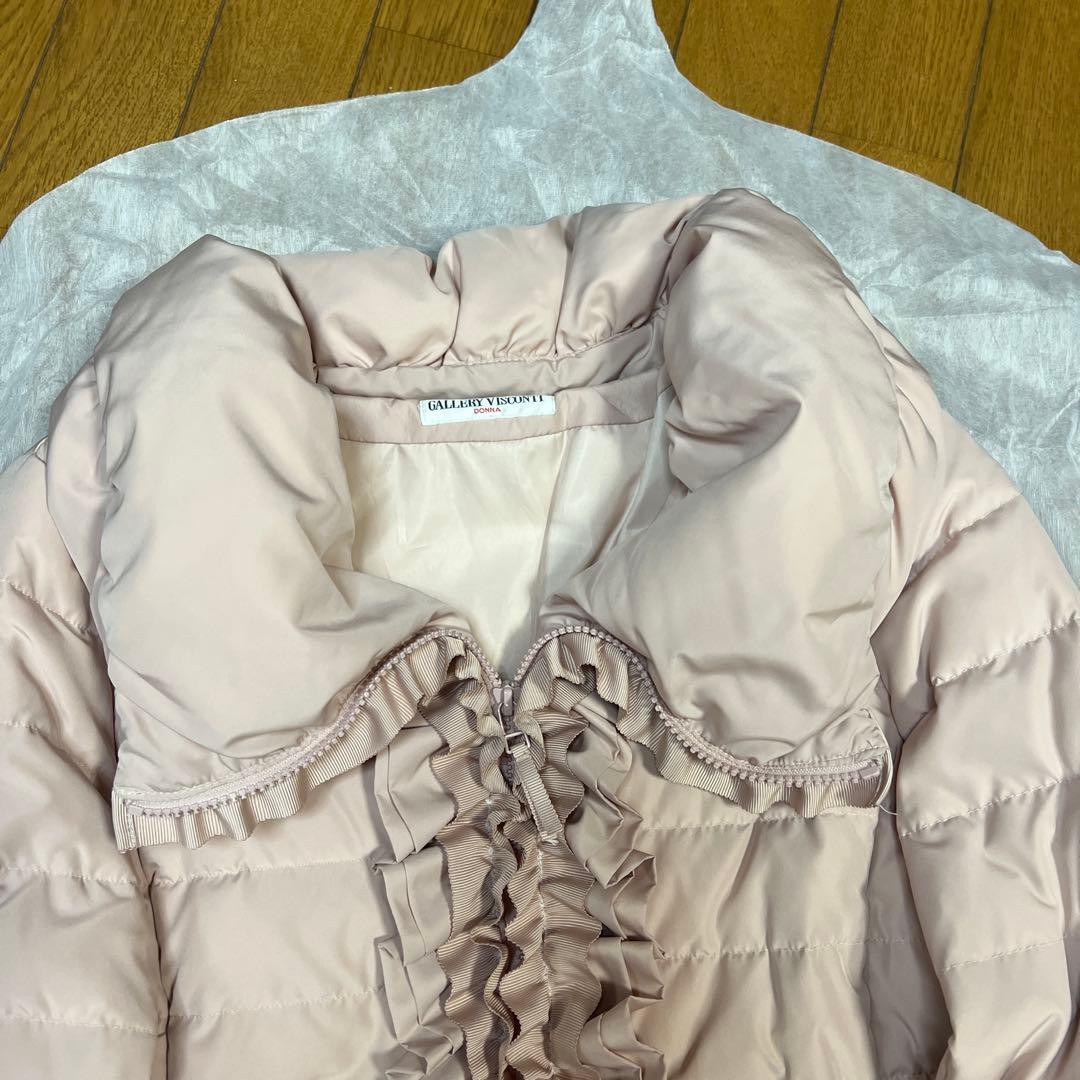 ギャラリービスコンティ　ピンクダウンコート　美品(未使用に近い)