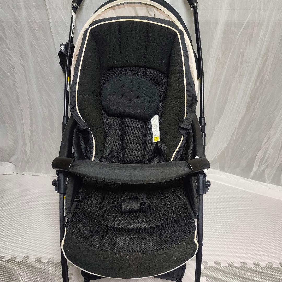 美品　Aprica アップリカ ラクーナクッション ベビーカー レザーハンドル