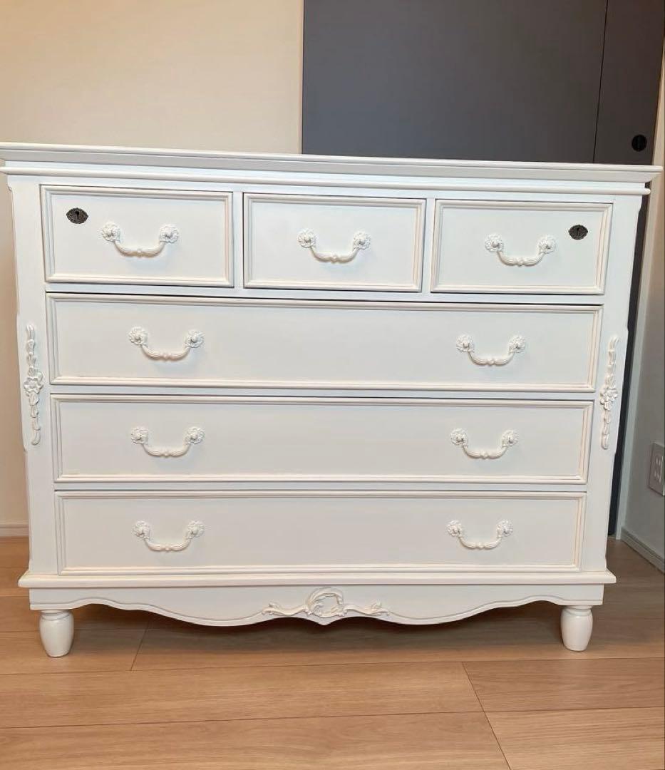 白家具★チェスト★姫系アンティーク風★ロマプリ