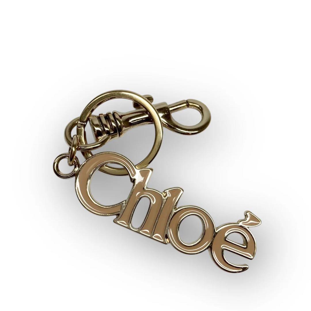 【美品】Chloe クロエ キーリング ロゴ ゴールド キーホルダー ゴージャス