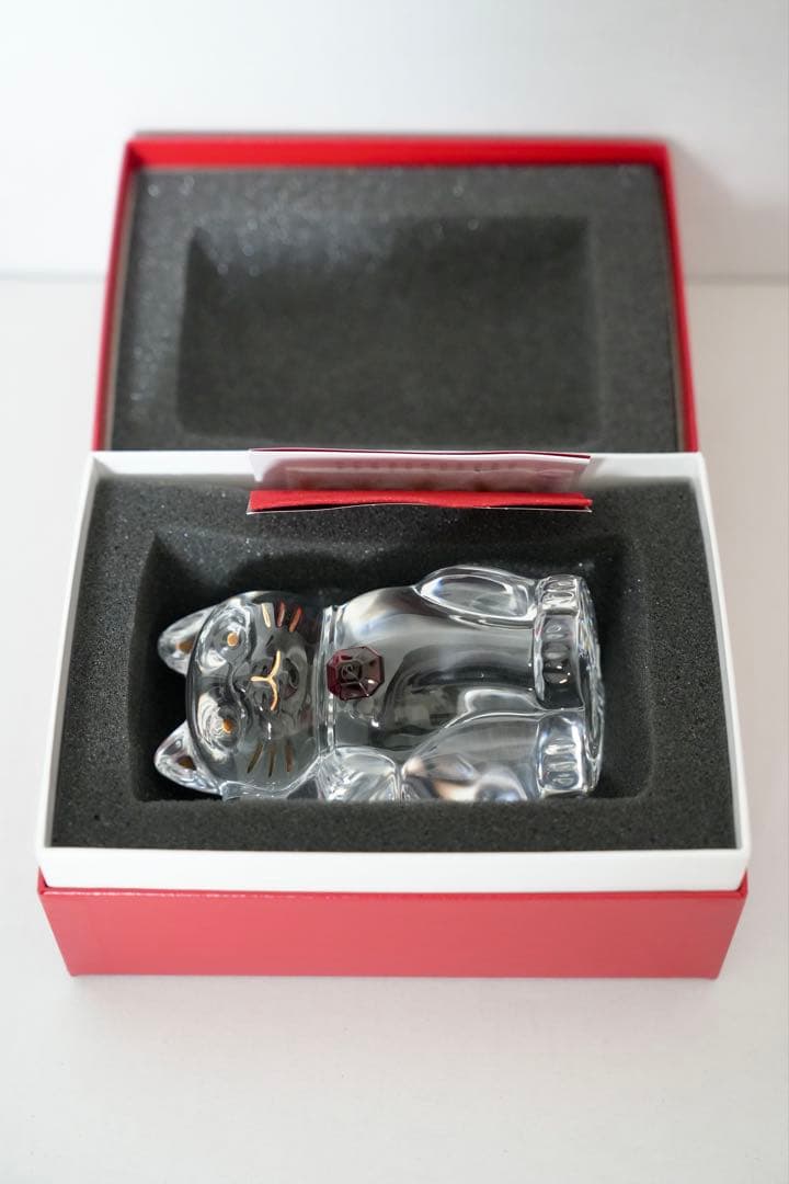 希少！バカラ まねき猫 レッドオクトゴン 箱付き 美品