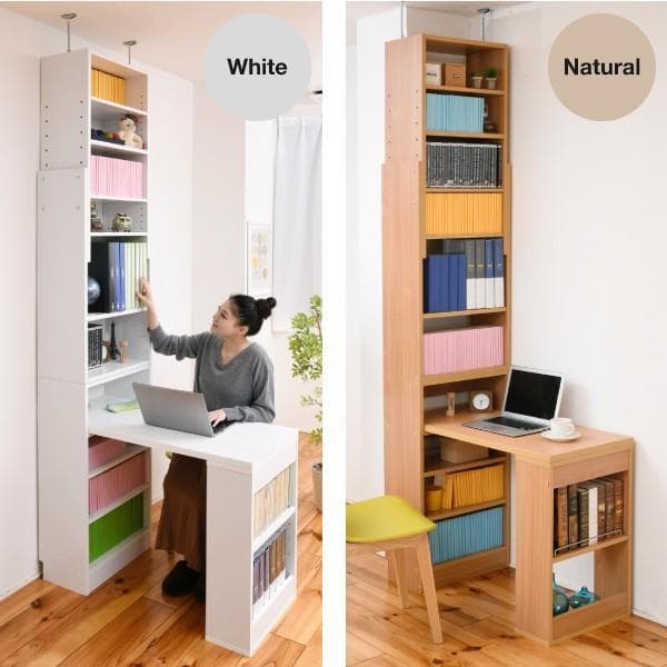開店記念セール！！ 突っ張り本棚がついた便利なデスク