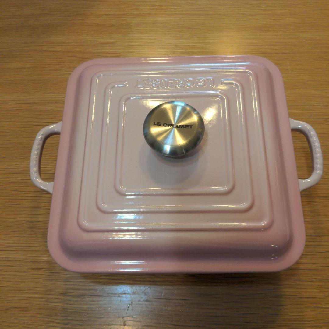 (極美)LE CREUSET　シグニチャー ココット スクエア シフォンピンク