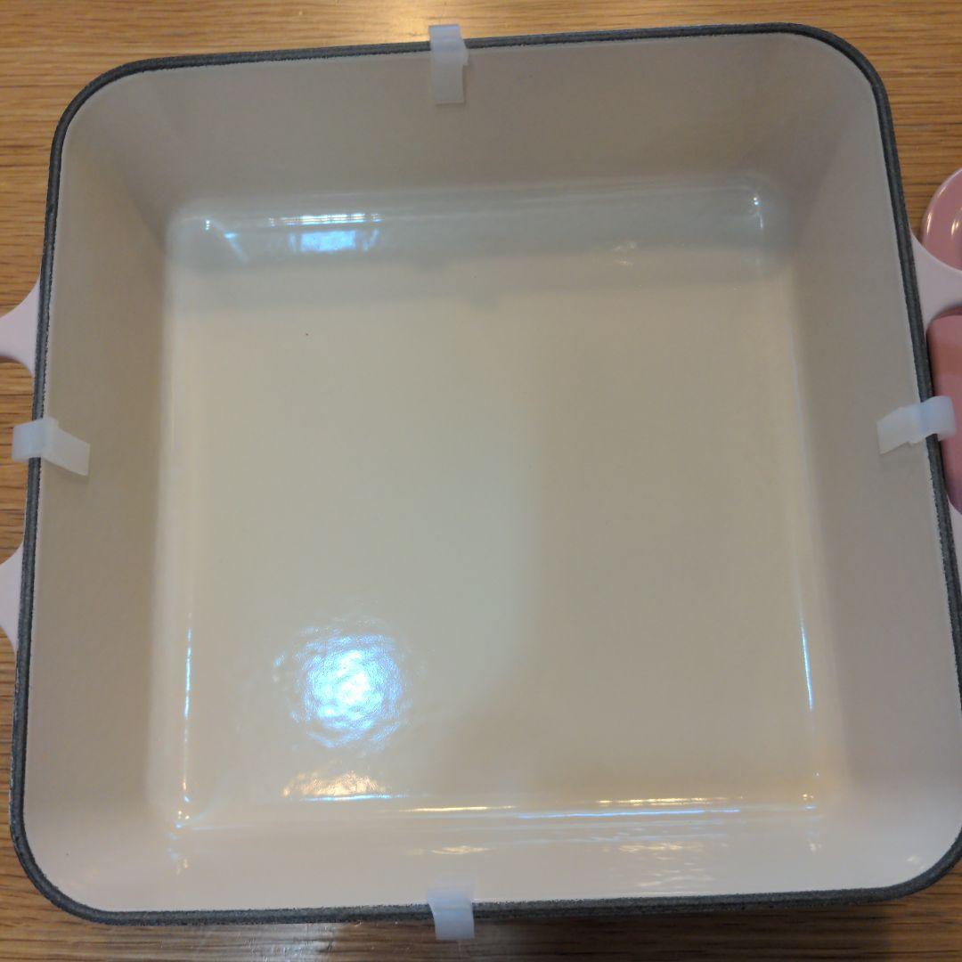(極美)LE CREUSET　シグニチャー ココット スクエア シフォンピンク