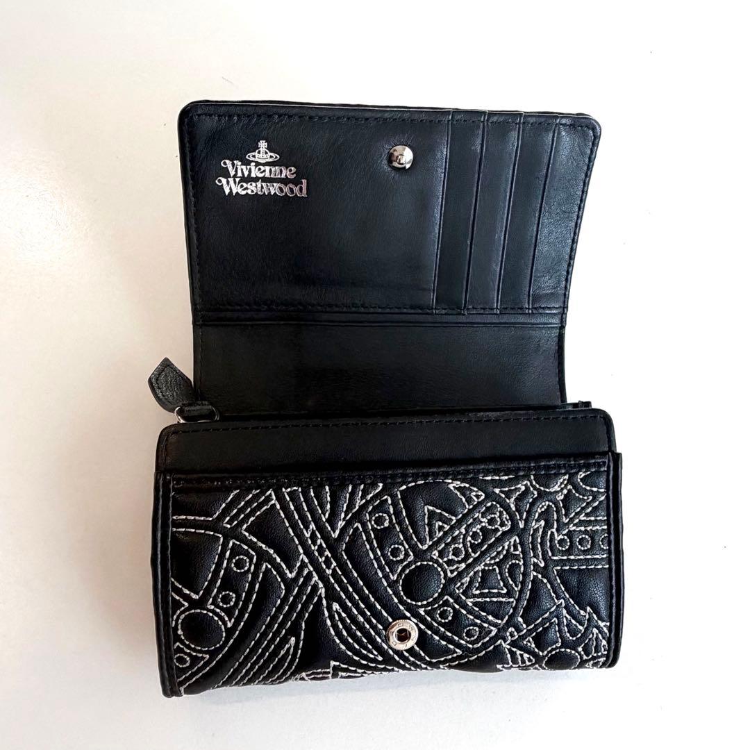Vivienne Westwood長財布ウォレット　オーヴ　総刺繍　二つ折り財布