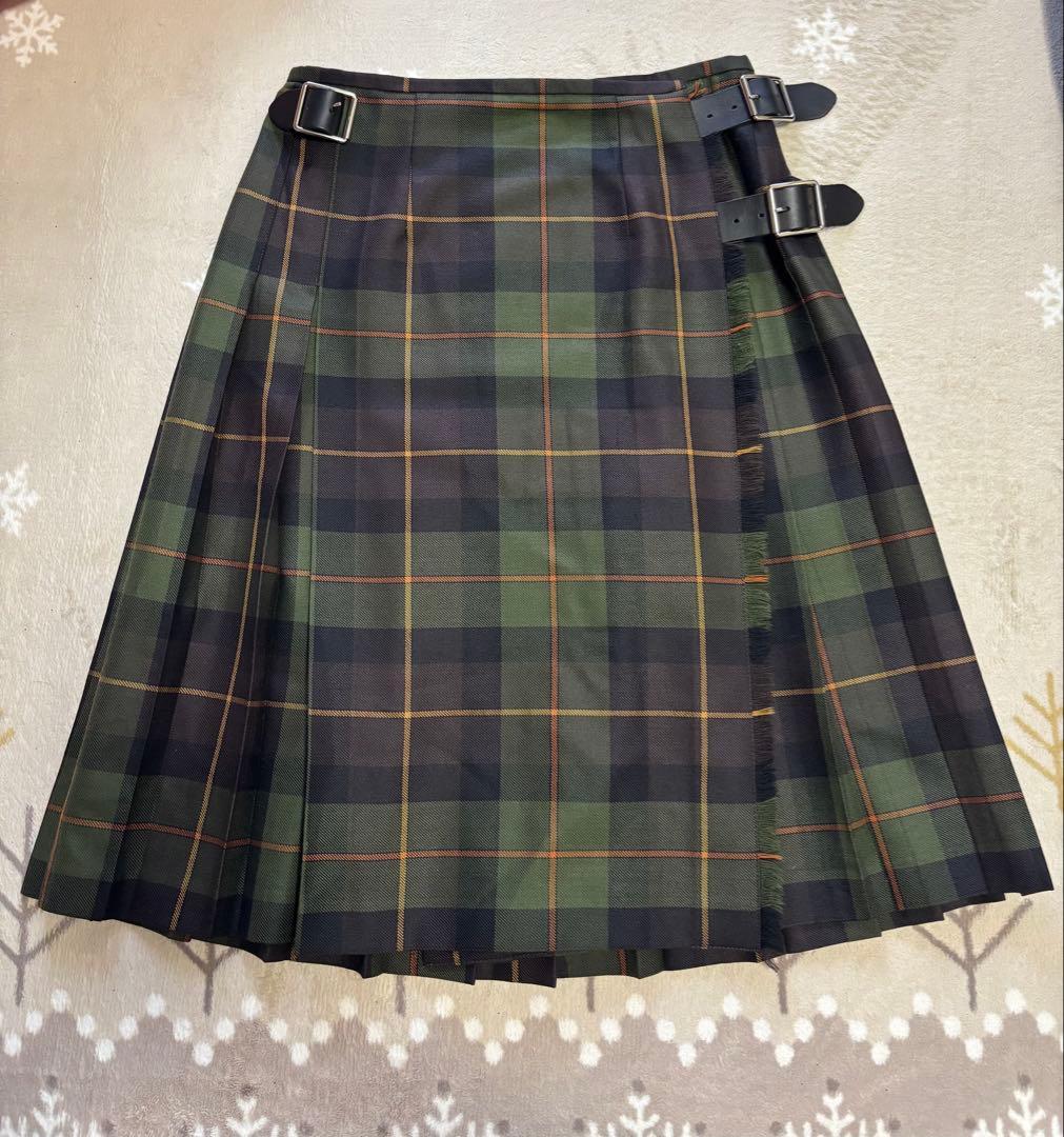 O'NEIL OF DUBLIN チェック柄プリーツスカート 36 グリーン系