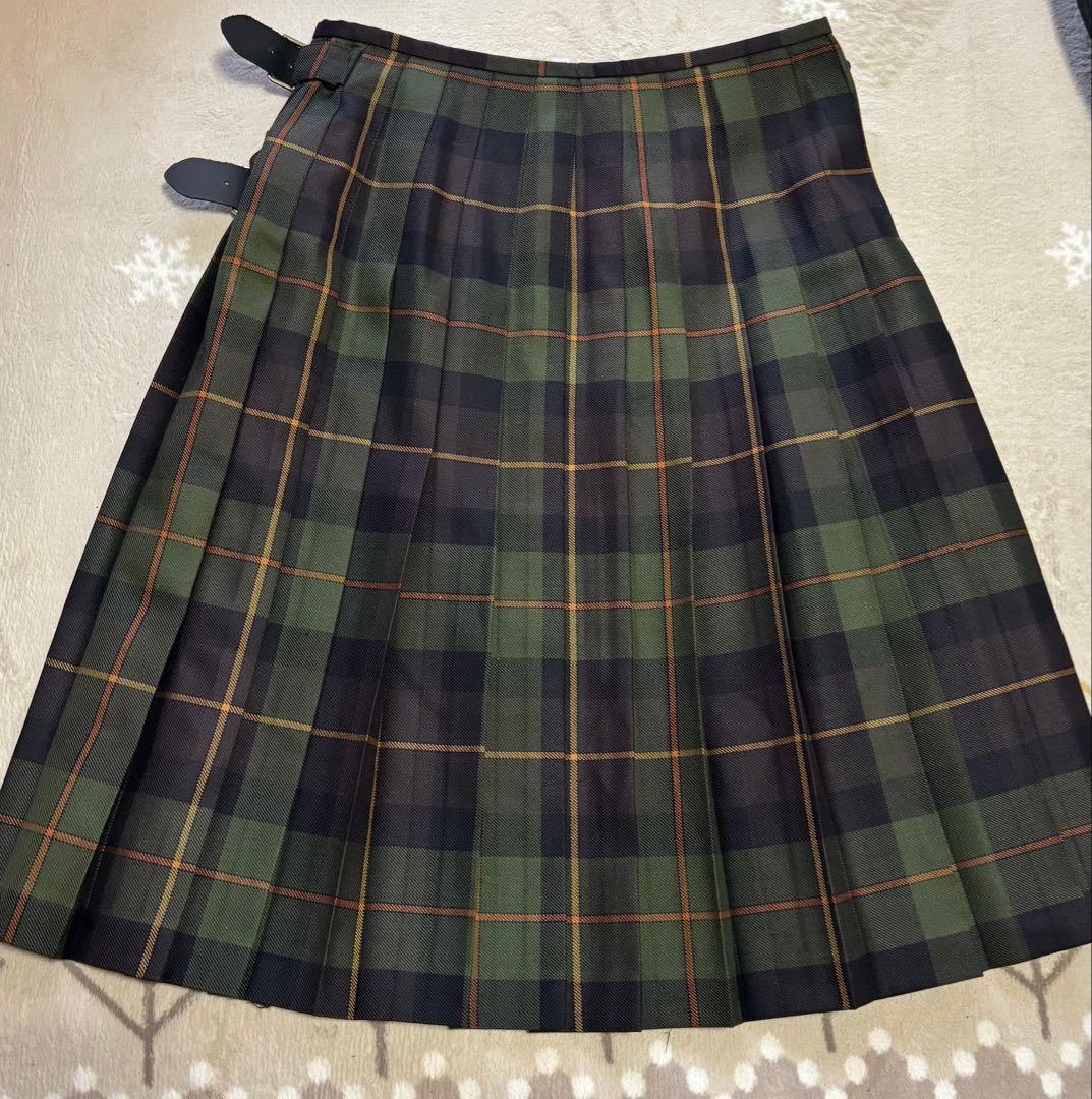 O'NEIL OF DUBLIN チェック柄プリーツスカート 36 グリーン系