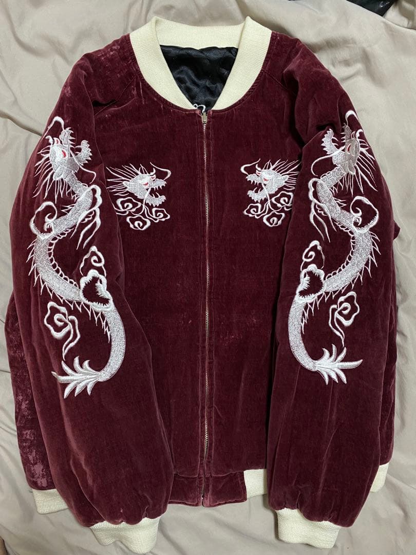 OPEN DICH ２面用　日本限定 龍虎 スカジャン 別珍　サテン