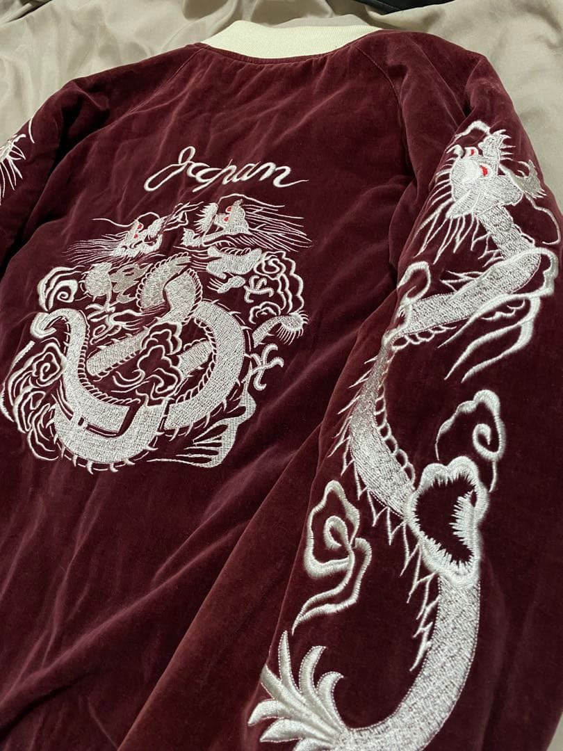 OPEN DICH ２面用　日本限定 龍虎 スカジャン 別珍　サテン