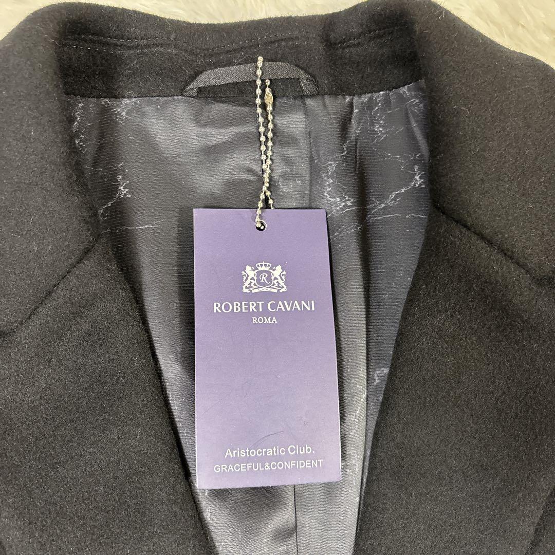 未使用 ROBERT CAVANI カシミヤ100 チェスターコート ブラック