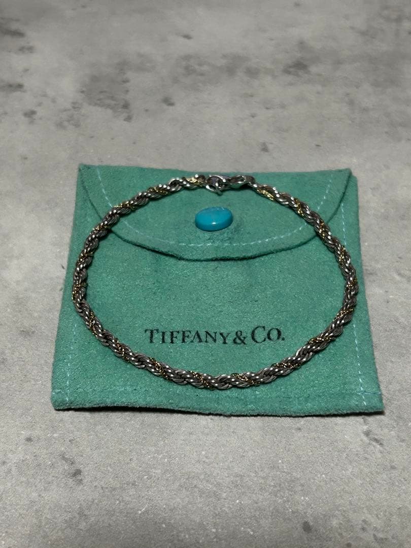 限定値下 Tiffany ツイストロープブレスレット 925/750 k18
