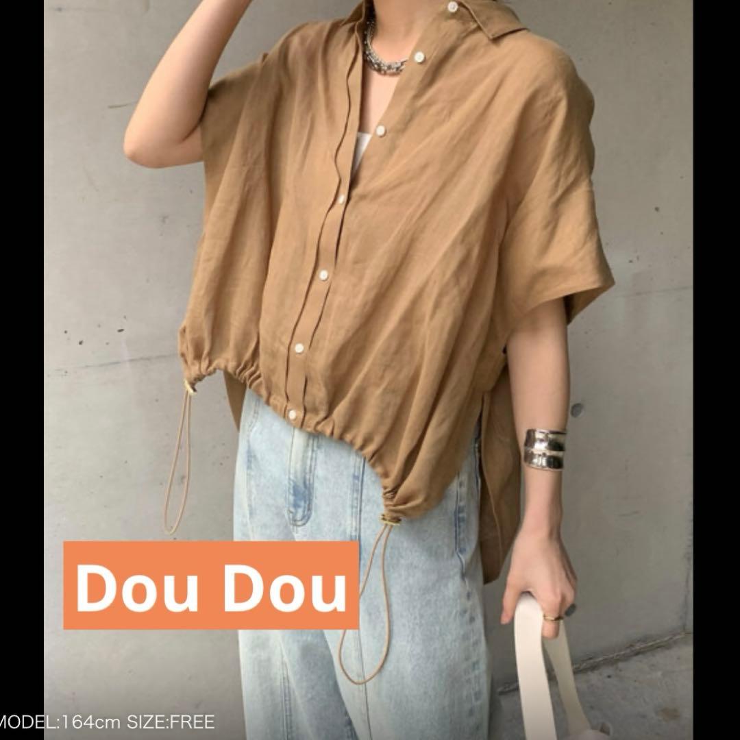 新品♪DouDou リネンドロストフレンチシャツ 今季2025SS