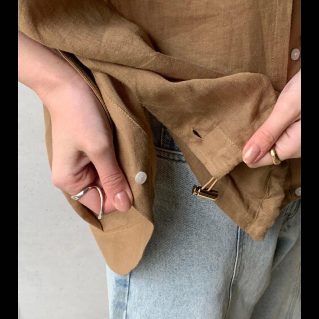 新品♪DouDou リネンドロストフレンチシャツ 今季2025SS