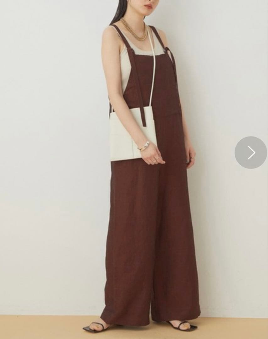 さぼ様♡【美品】ADAM ET ROPE'☆＜逸品シリーズ＞バンブーリネンサロペ