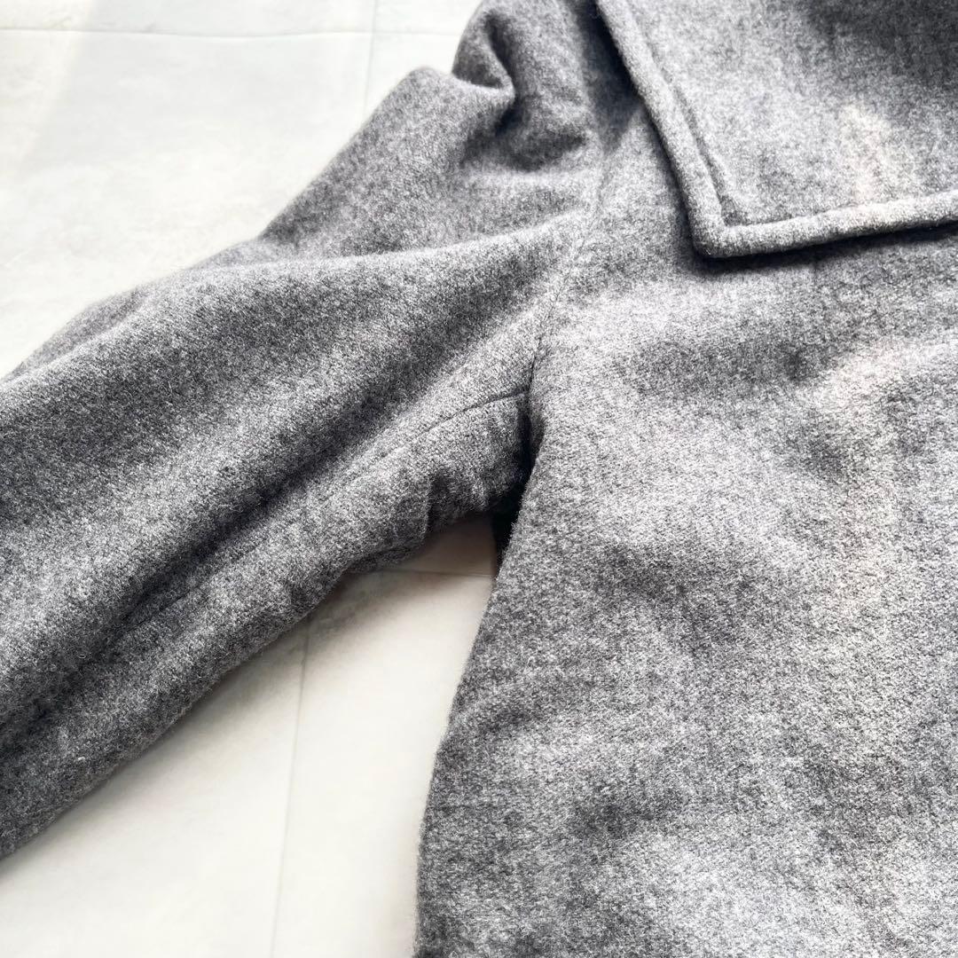 【美品】MAX MARA ビッグカラー ショートコート L くるみボタン