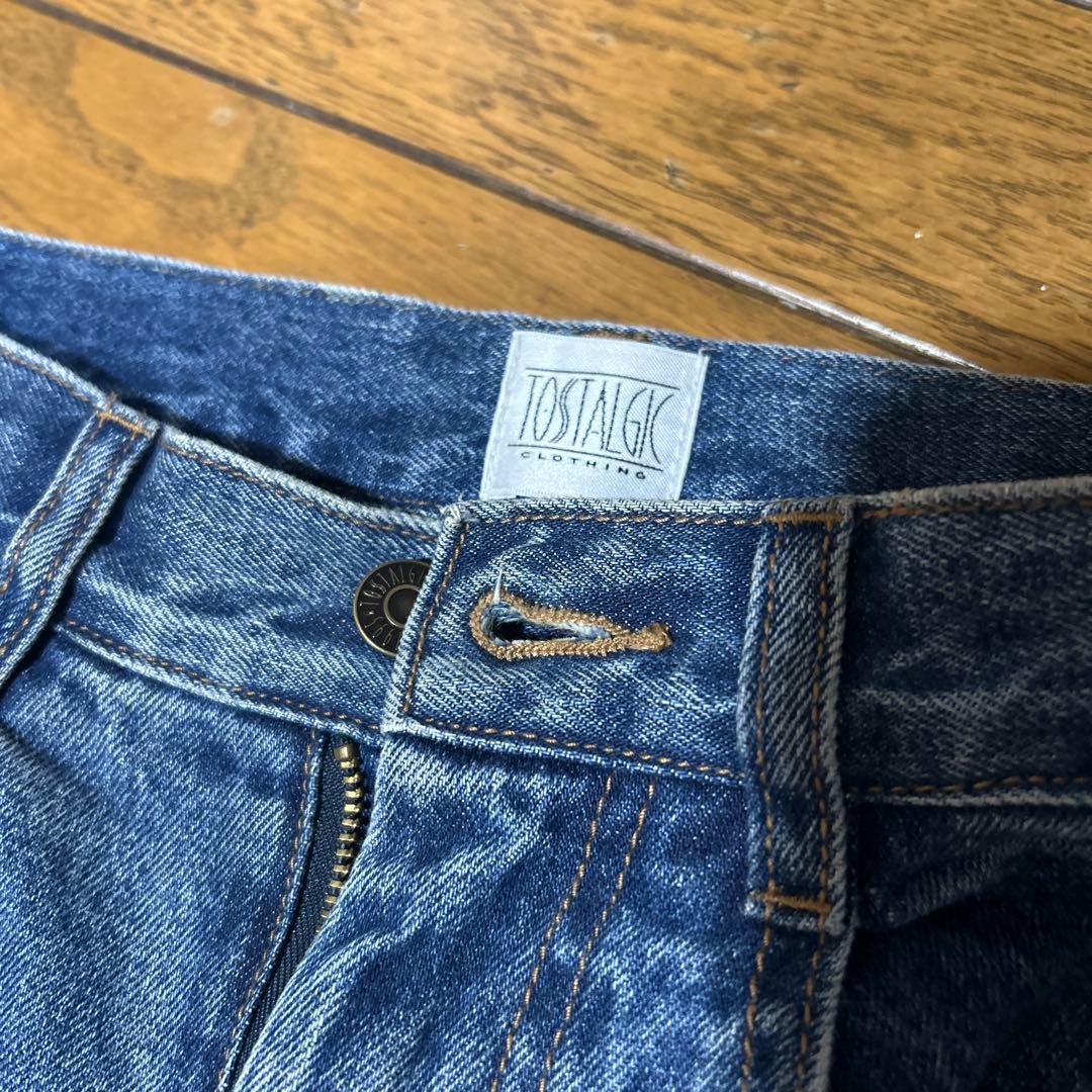 ぺこ　peco トスタルジッククロージング　ストレートデニムパンツ 青　S