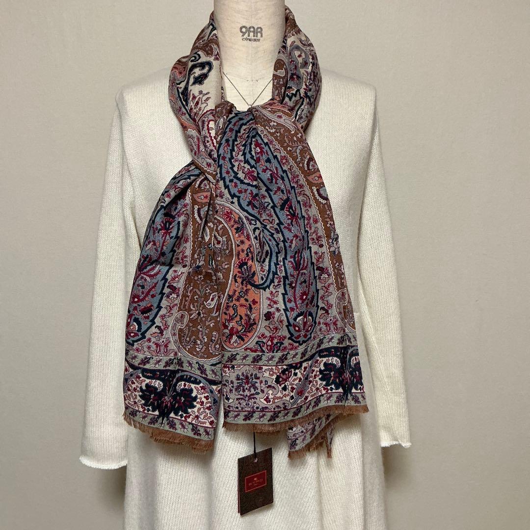 洗練されたデザイン　ETRO 正規品　大判ショール　 希少サイズ　22
