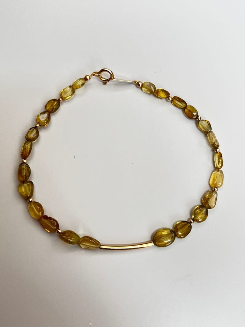 K18 イエロートルマリン ブレスレット 新品 17.5cm 金運アップ