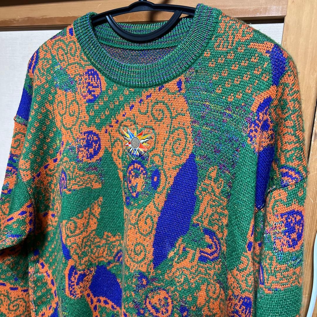 美品　J's ジャンボ尾崎　セーター　ニット　ブリヂストンスポーツ　L 緑　紺