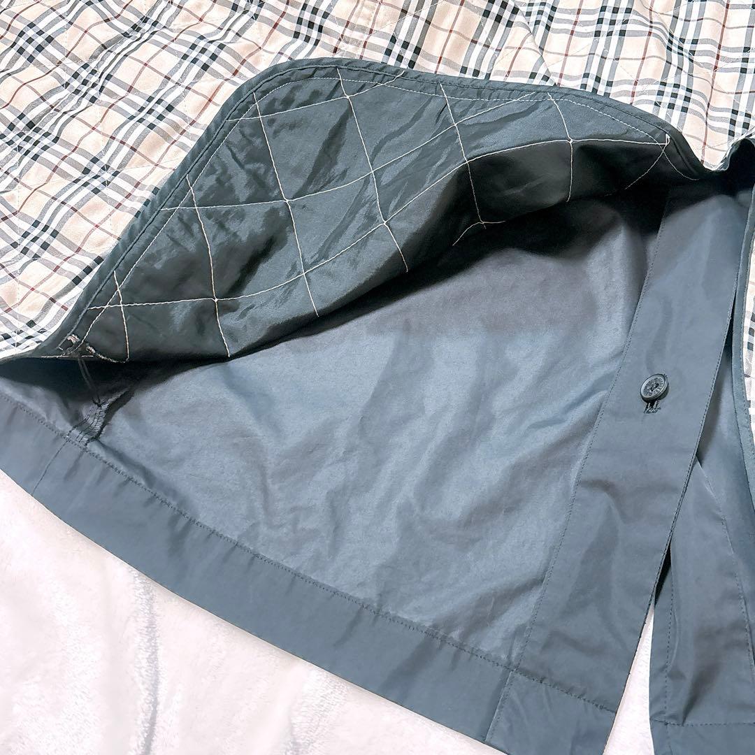 【BURBERRY BLACKLABEL】ステンカラーコート　黒　ノバチェックL