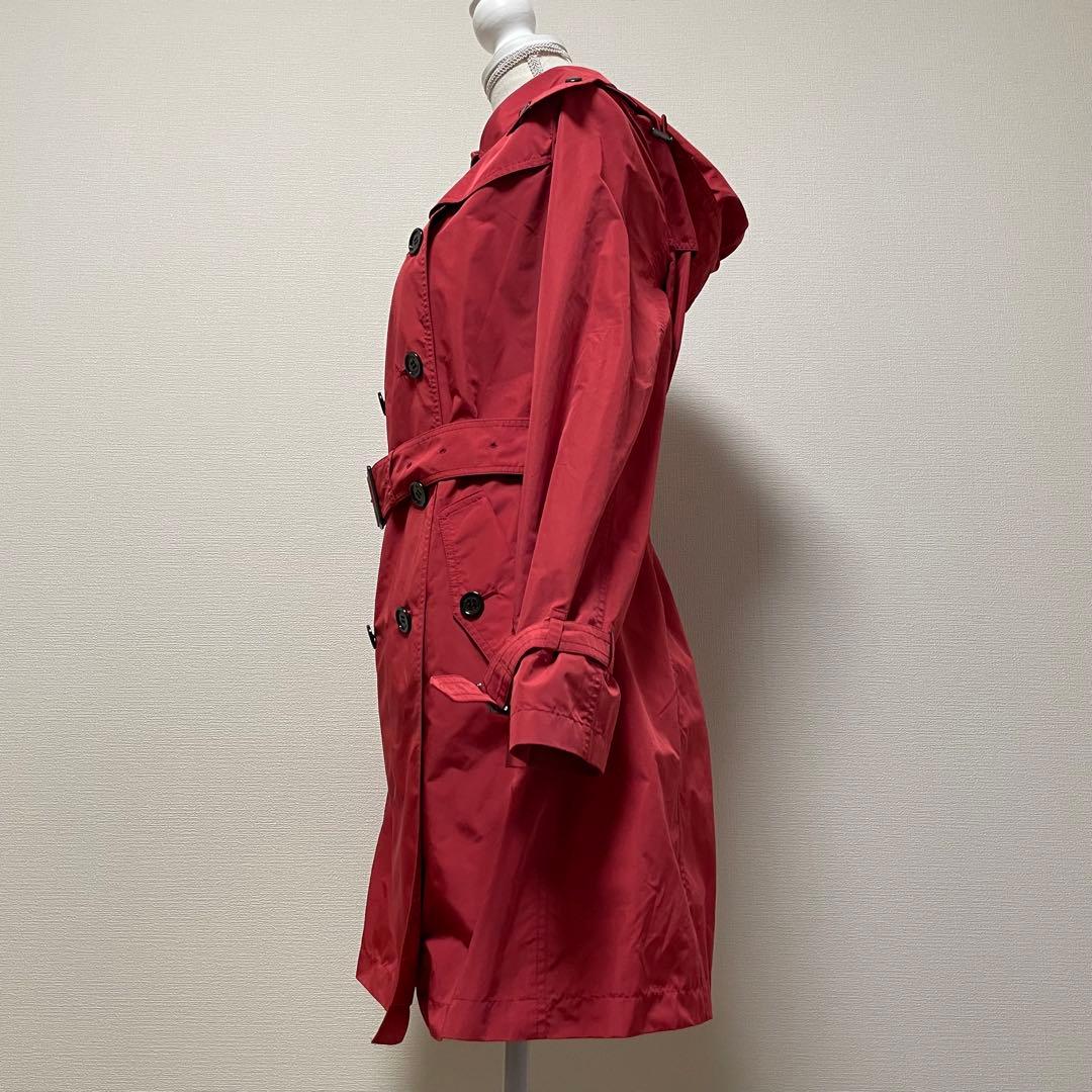 バーバリーロンドン　スプリングコート　レッド　ノバチェック　大きいサイズ　44