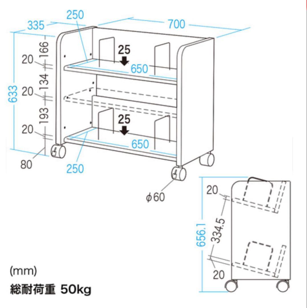 レア商品　サンワサプライ 高耐荷重ファイルワゴン組立式　ホワイト　オフィス収納