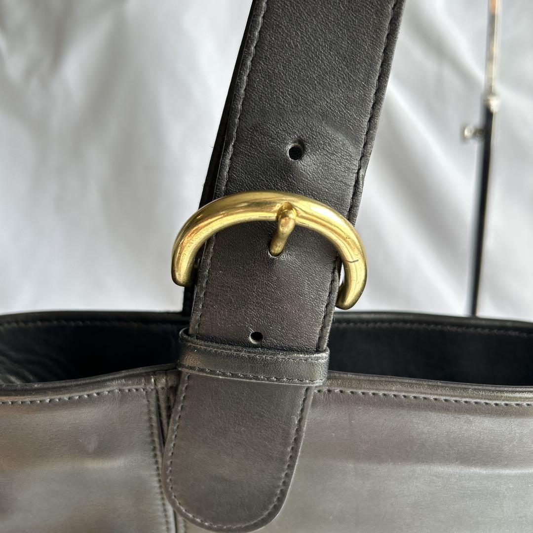 【希少】オールドコーチ COACH トートバッグ ブラック レザー 本革 金具
