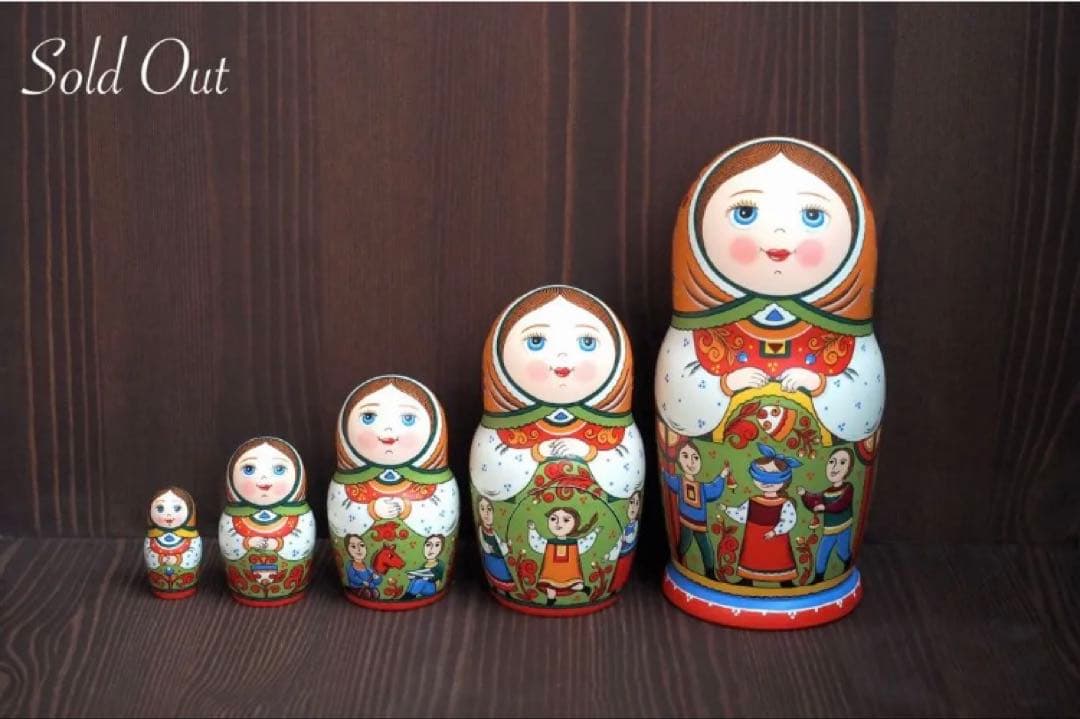 ロシア雑貨☆マトリョーシカ『アイスクリーム』5P オリカ作