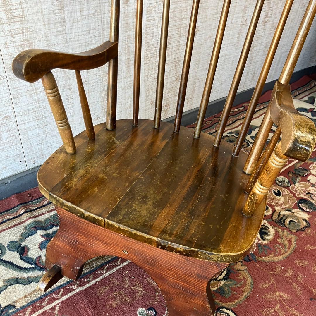 昭和レトロ 木製 ロッキングチェア アームチェア 古道具 古家具 ビンテージ