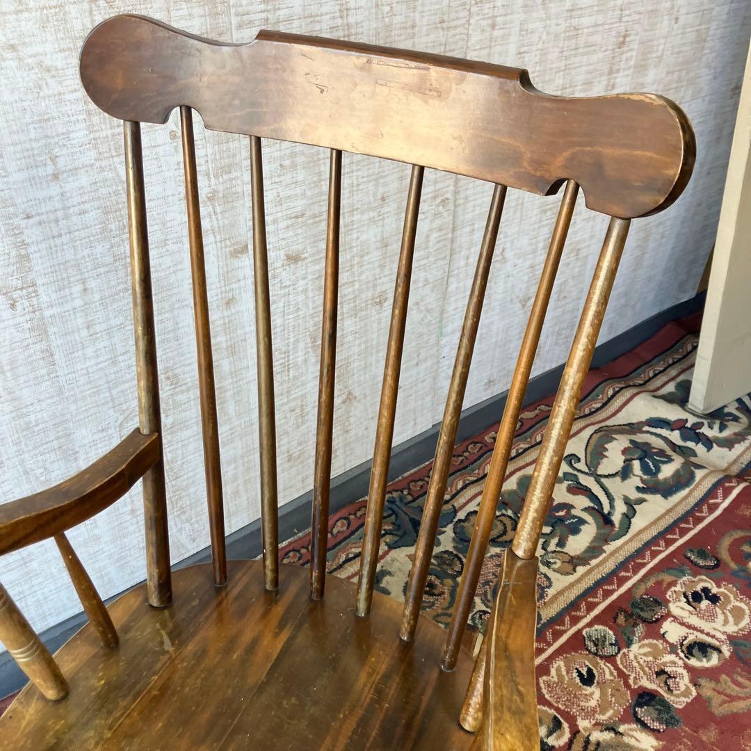 昭和レトロ 木製 ロッキングチェア アームチェア 古道具 古家具 ビンテージ