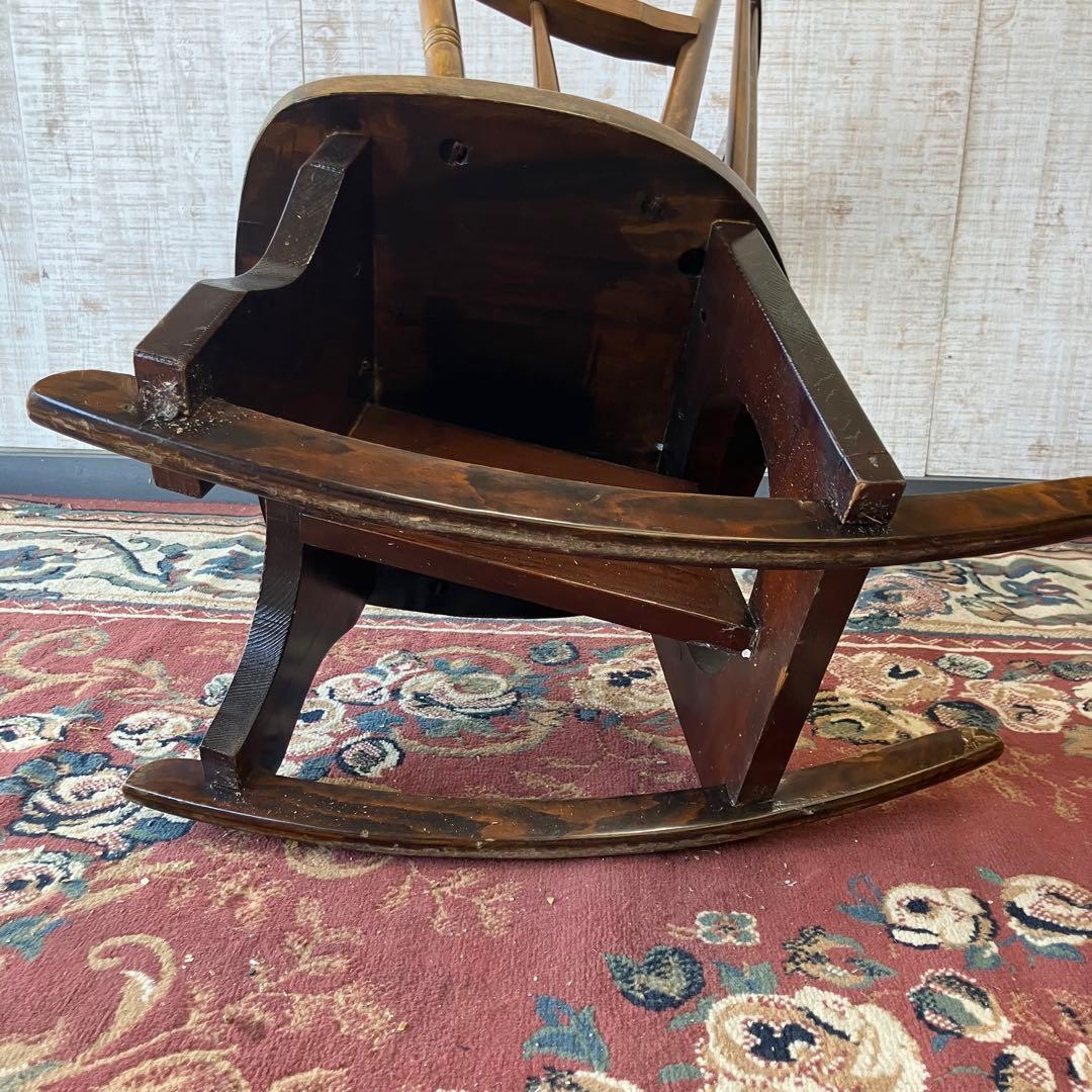 昭和レトロ 木製 ロッキングチェア アームチェア 古道具 古家具 ビンテージ
