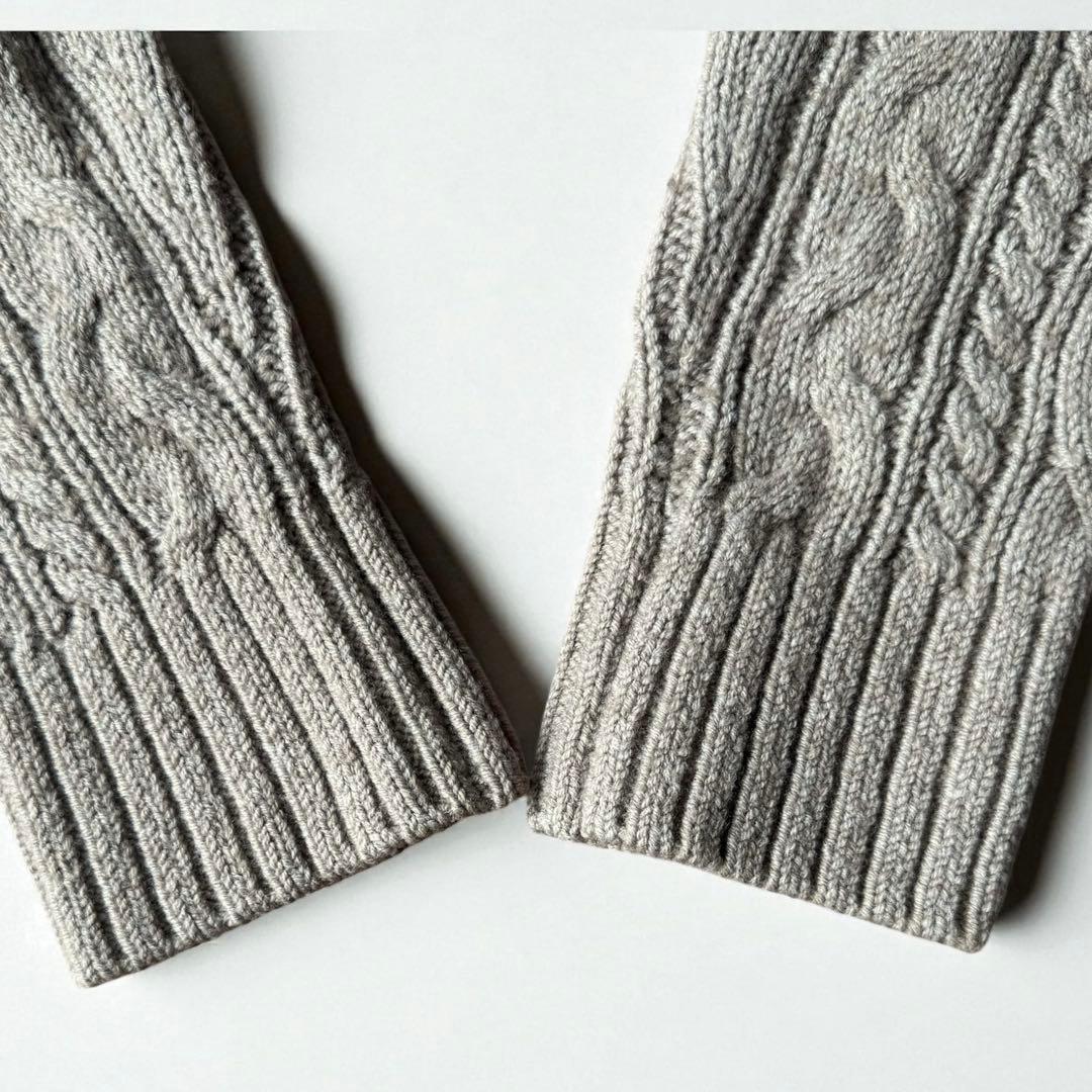 バーバリーブルーレーベル 38 ダッフル コート ケーブル ニット　ファー付