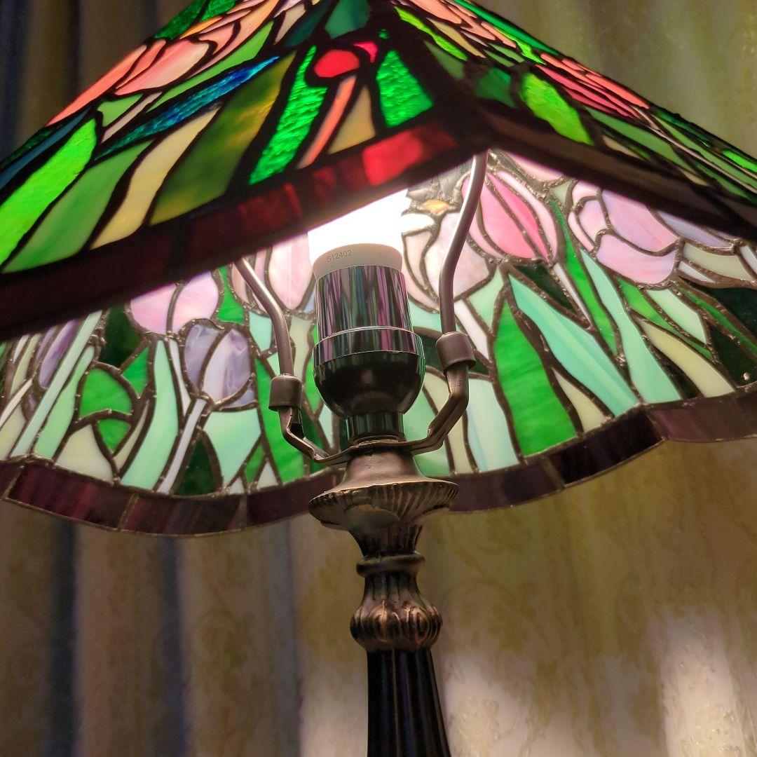 ハンドメイド ステンドグラス　ティファニーランプ　チューリップ
