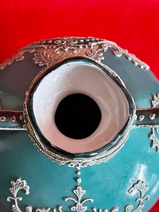 オールドノリタケ　盛り上げ取手付花生