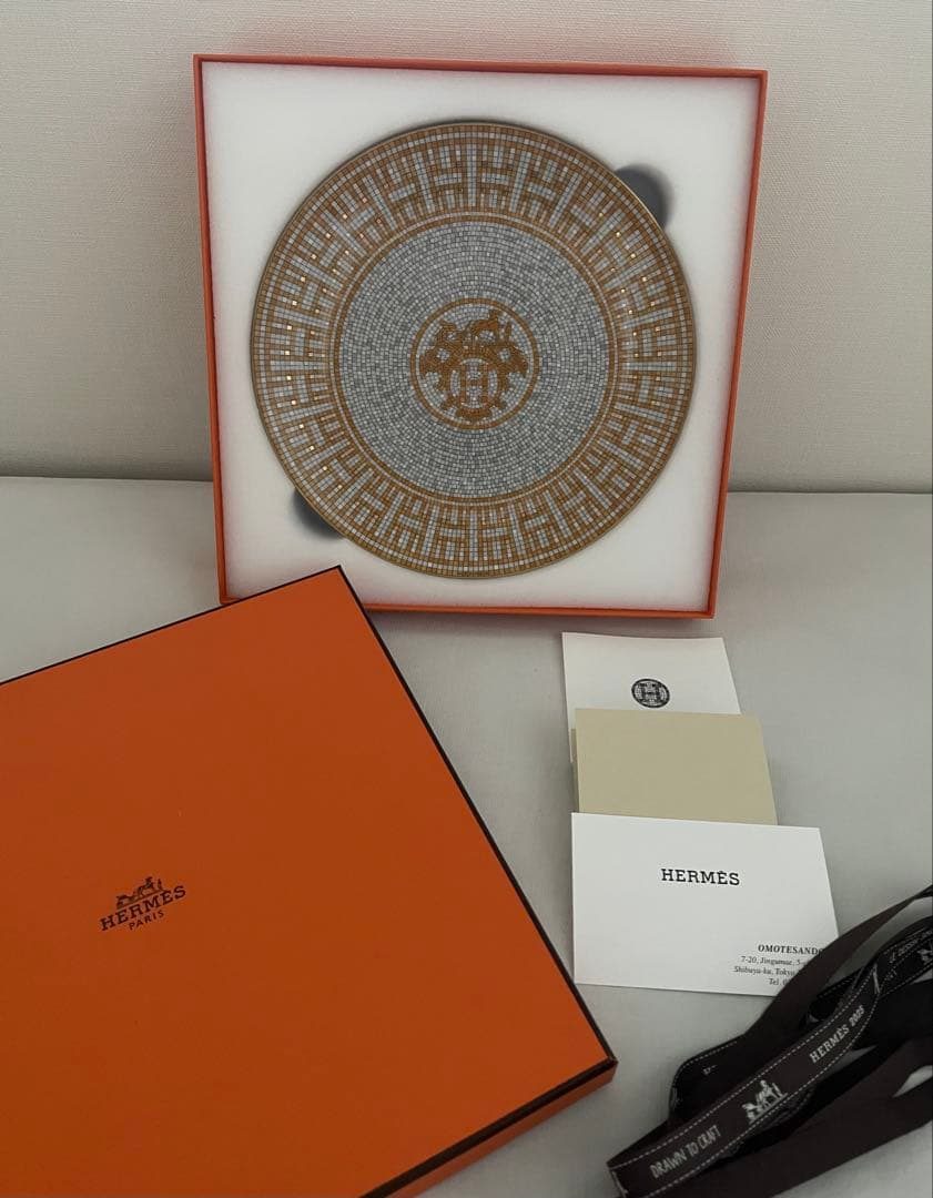エルメス　HERMES モザイクヴァンキャトルゴールド　プレートお皿　食器　中皿
