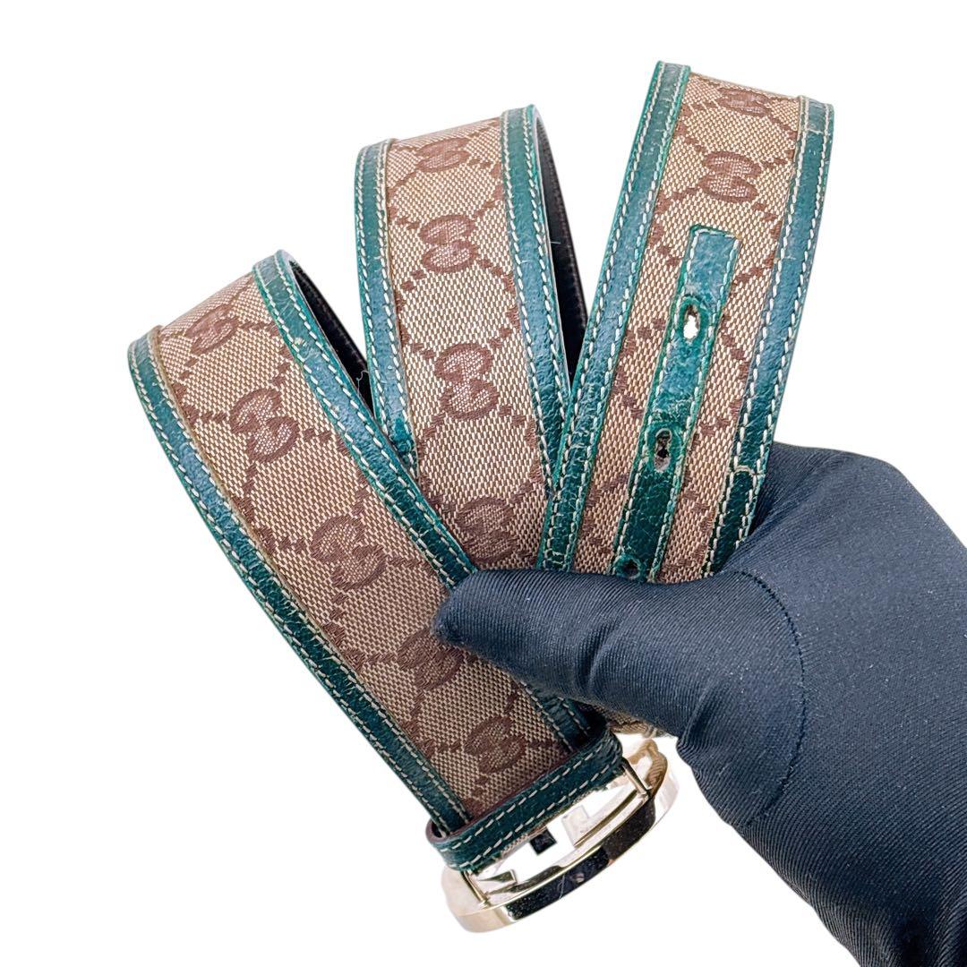グッチ GUCCI インターロッキングG ベルト GGキャンバス 114876