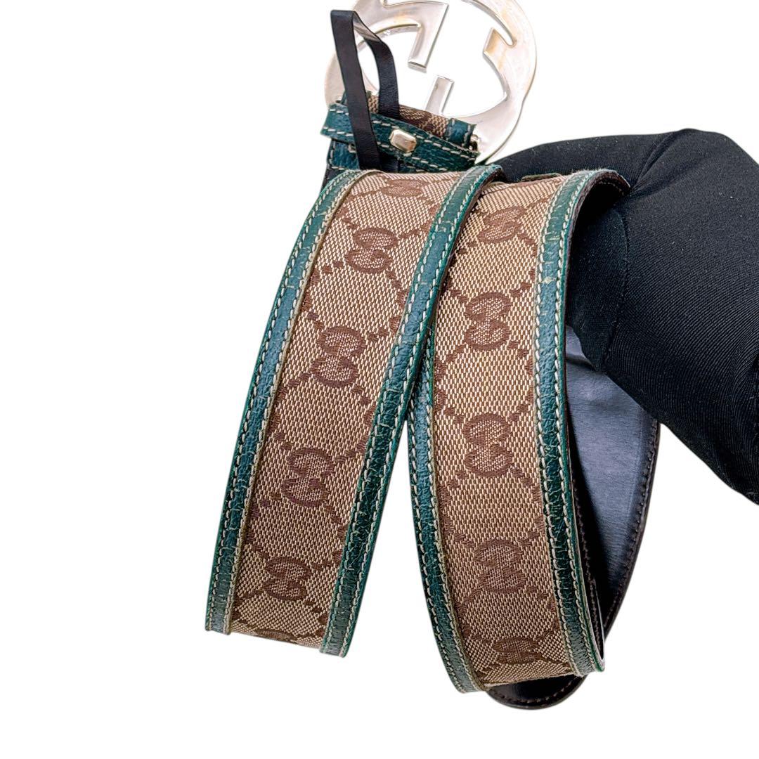 グッチ GUCCI インターロッキングG ベルト GGキャンバス 114876