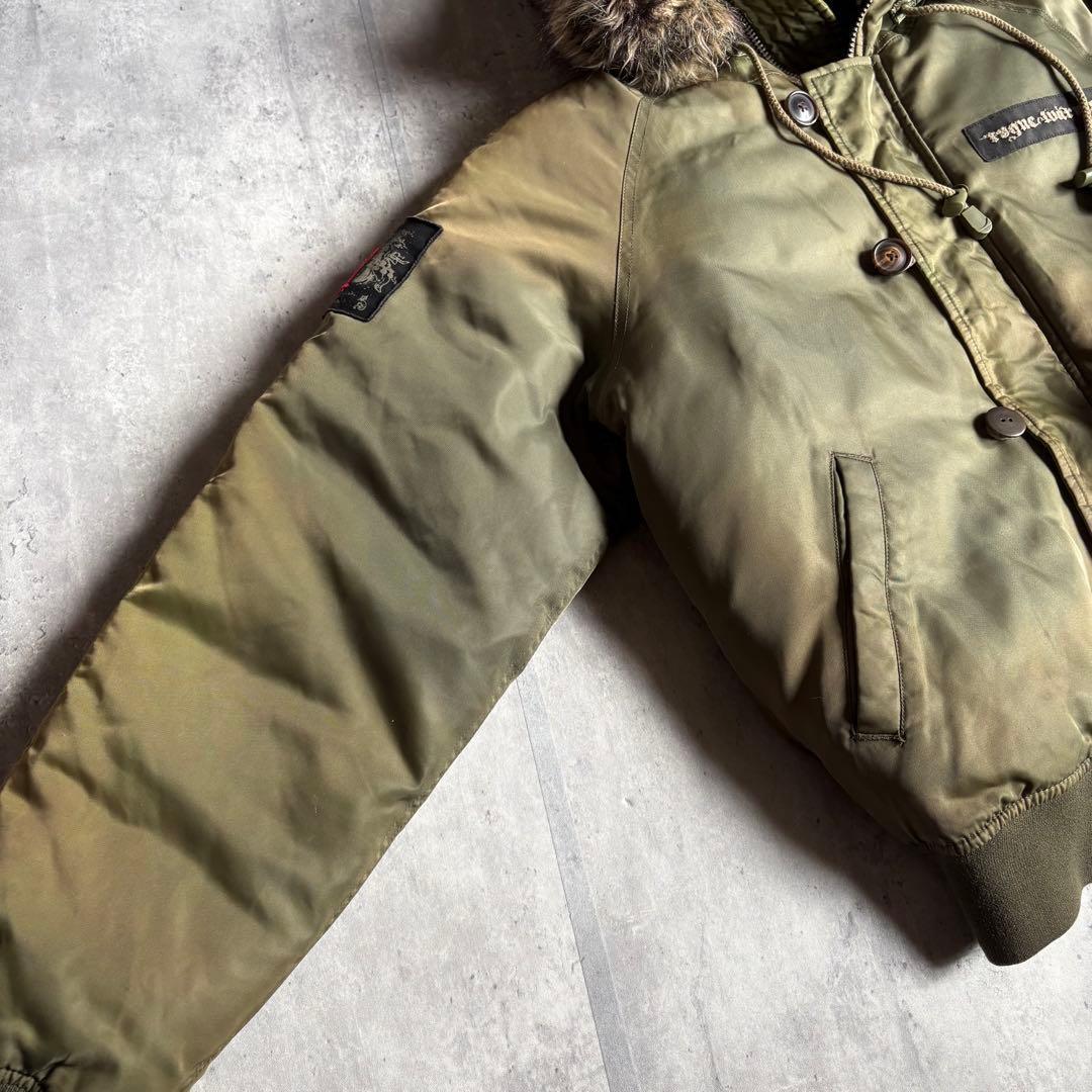 【00s archive】N-2B ダウンジャケット　ファー　y2k 短丈　古着