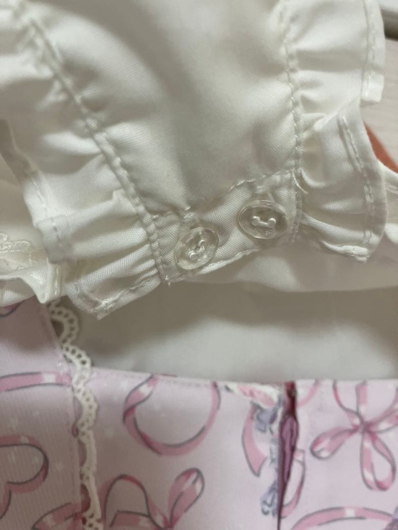 メゾピアノ　ウサギバレエ柄　ジャンパースカート　ブラウス　120