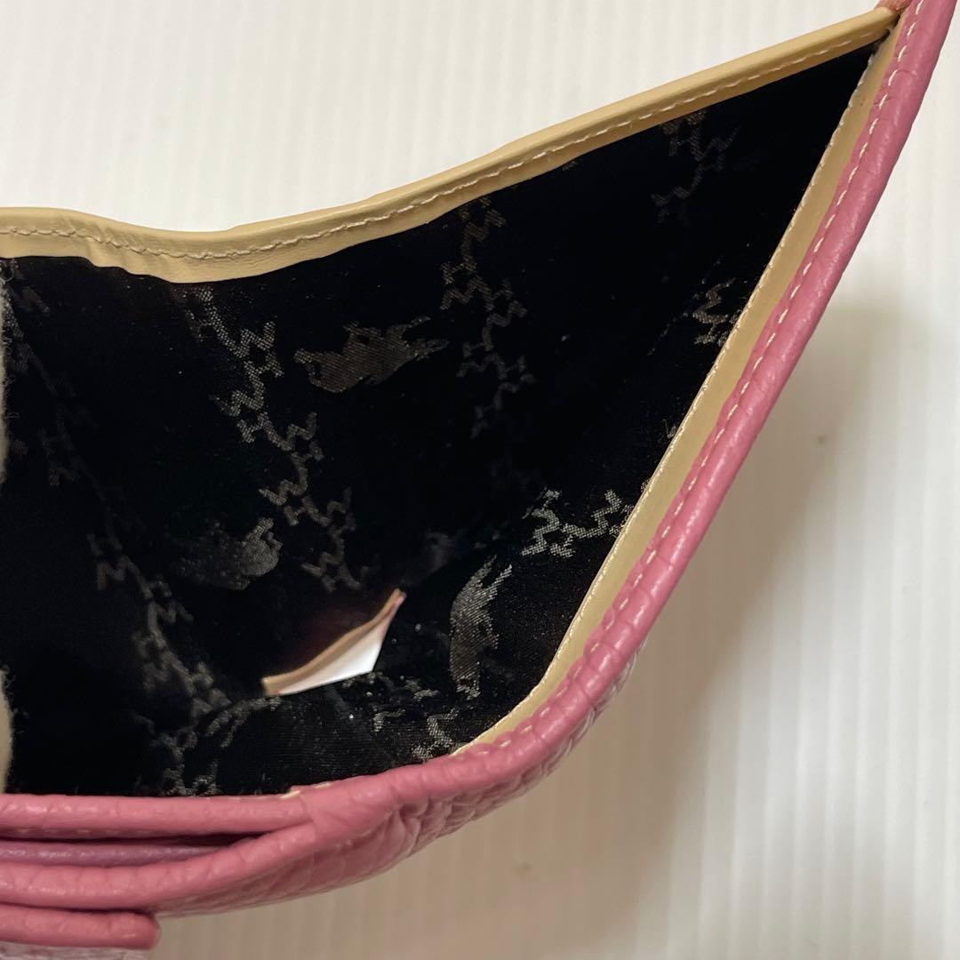 新品保管品【HUNTINGWORLD ハンティングワールド】三つ折り財布 ピンク