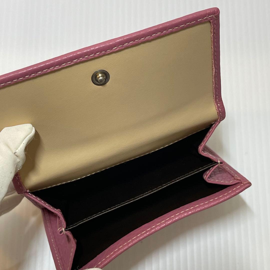 新品保管品【HUNTINGWORLD ハンティングワールド】三つ折り財布 ピンク