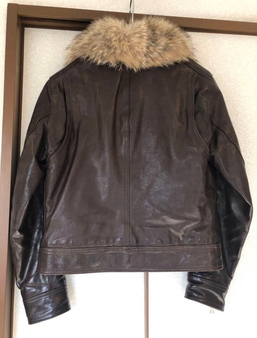 ば*ん様 【状態良し】 COACH コヨーテ毛皮付き革ジャケット　レザー　ジャケ