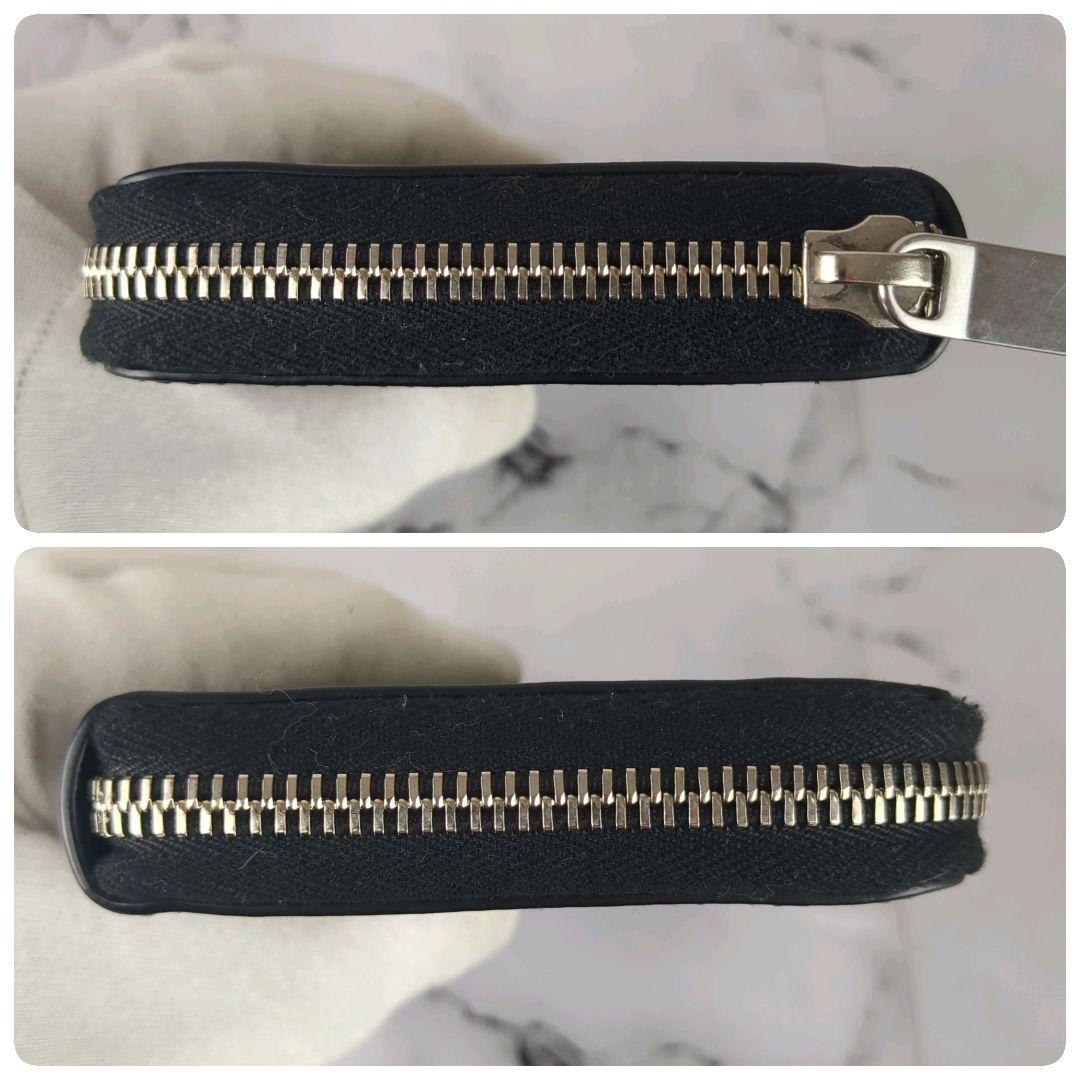 【美品】サンローラン☆YSL　カサンドラ　レザー　ラウンドファスナー　長財布　黒